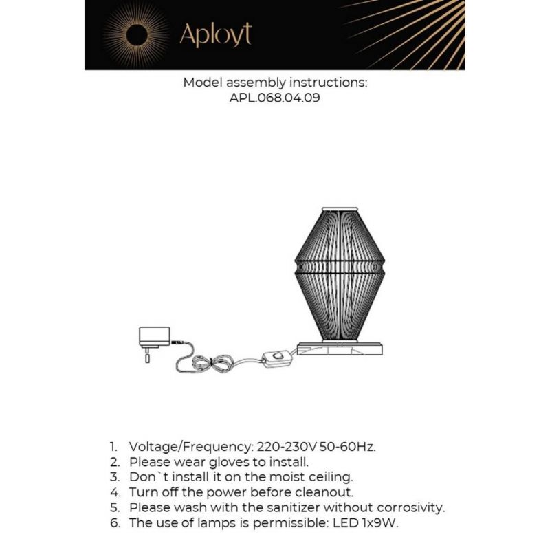 Настольная лампа Aployt Dzhakket LED 3000К(теплый) 9W APL.068.04.09 фото 5