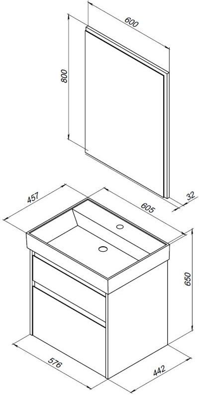 Мебель для ванной Aquanet Nova Lite 00242921