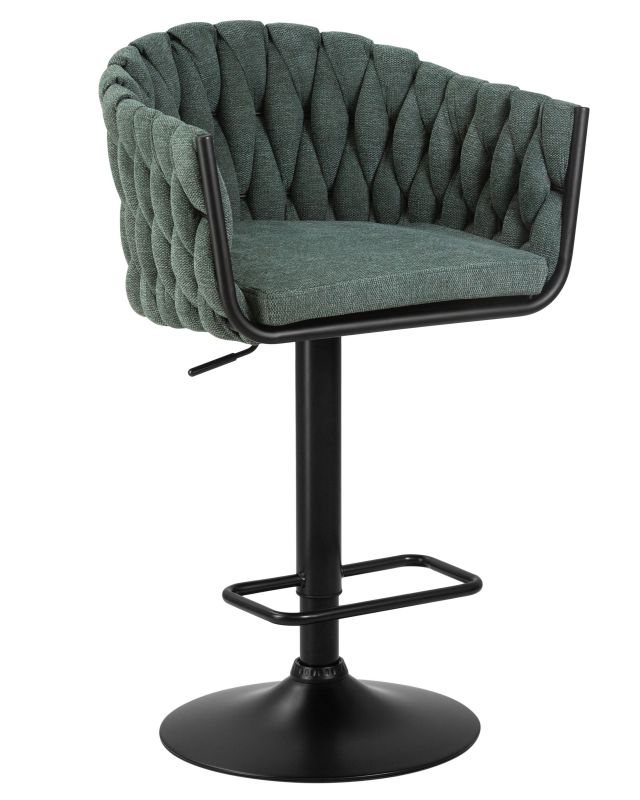 Барный стул Dobrin 9690-LM LEON,  цвет сиденья зеленый (LAR-275-23), цвет основания черный