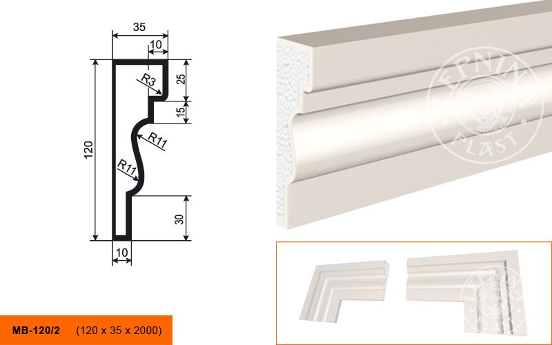 Молдинг Lepninaplast МВ-120/2