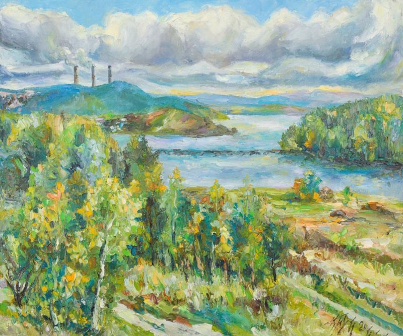 Картина "Грозовое небо над Нижней Турой" Ирина Круглова