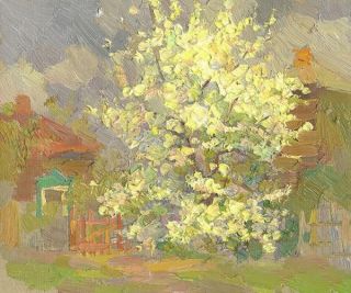 Картина "Вишня цветёт" Слыщенко Елена