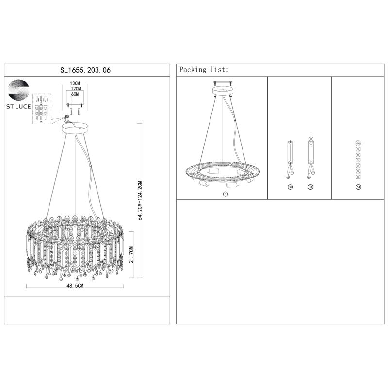 Люстра подвесная ST Luce DESIO SL1655.203.06