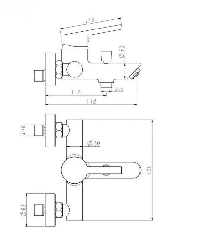 Смеситель для ванны ESKO Lagos LG 54