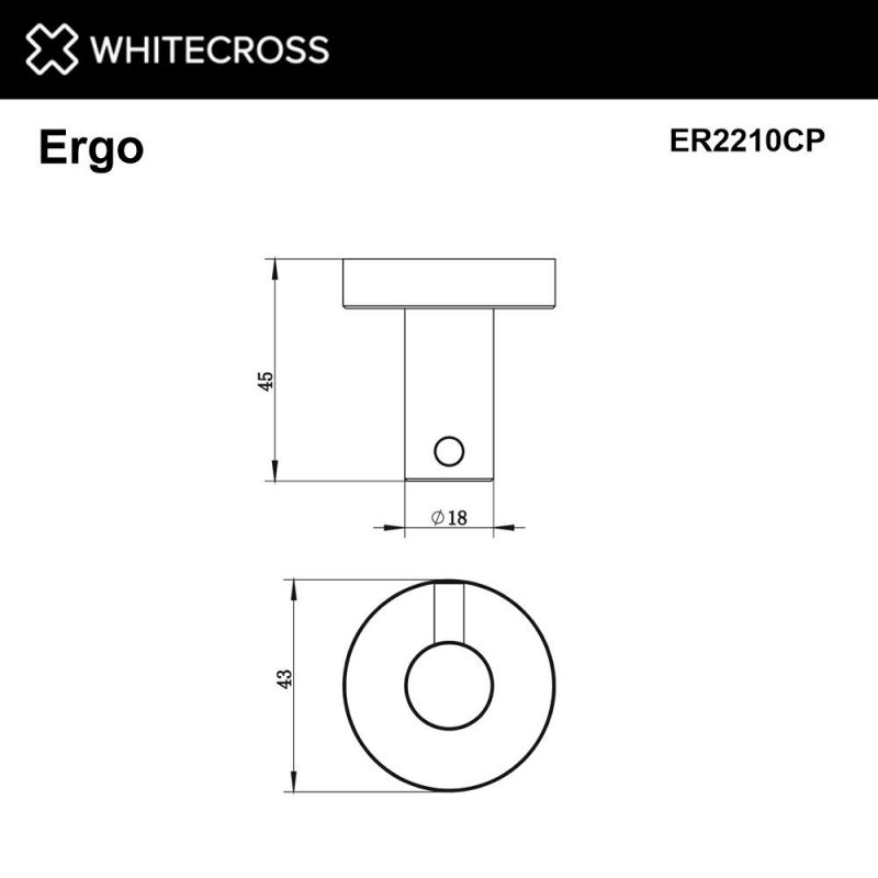Крючок WHITECROSS Ergo ER2210CP, медь фото 2