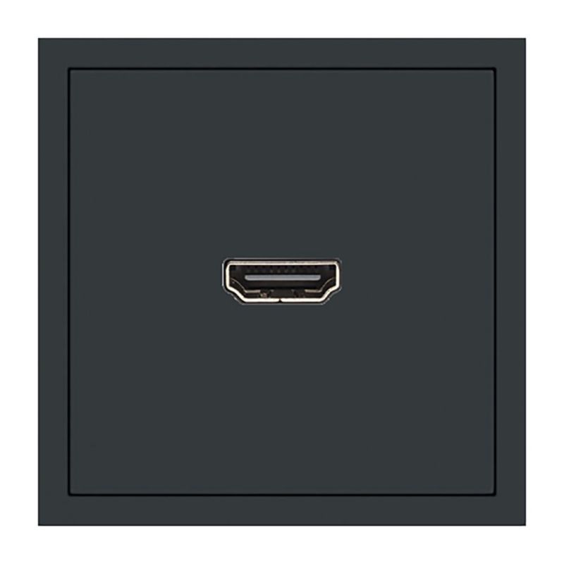 Розетка HDMI Stekker Эмили 2 Type A (механизм), RST00-5118-05, черный уголь, soft touch 50171 фото 1