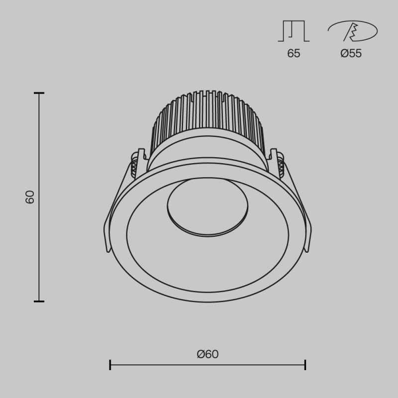 Встраиваемый светильник Maytoni Zoom 220-240V 6W IP65 3000K DL034-01-06W3K-W фото 3