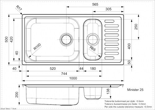 Кухонная мойка Reginox Minister R 25 OKG lux 44073