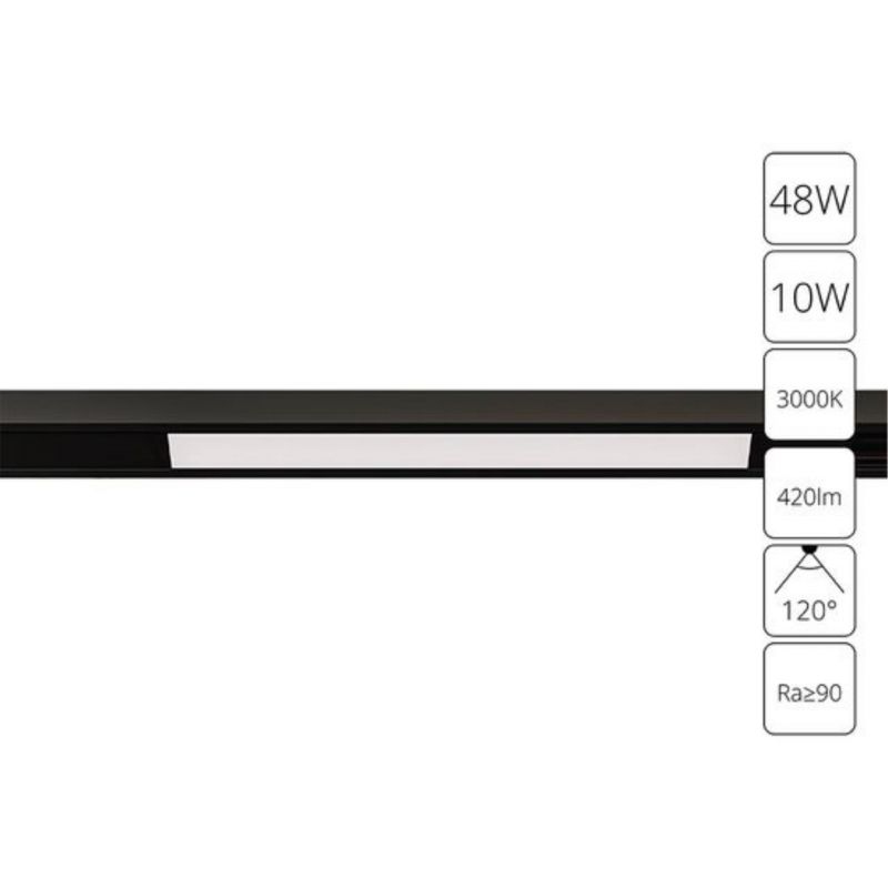 Магнитный трековый светильник Arte Lamp Optima A7283PL-1BK 48В 10Вт 420Лм 3000K 90+ 120°