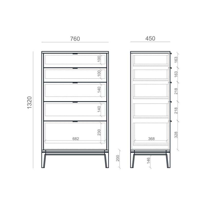 Высокий комод The IDEA INSPIRE TIMELESS BD-3041946