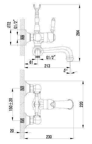 Смеситель для ванны Lemark Villa LM4812B