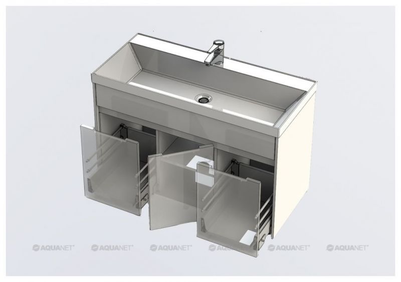 Тумба с раковиной Aquanet Латина 100 белый 00212837