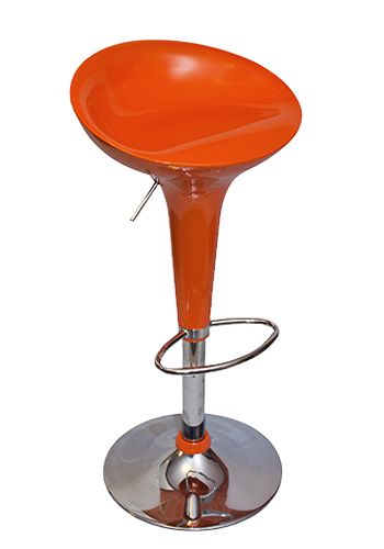Барный стул Dobrin 1004-LM BOMBA,  цвет сиденья оранжевый, цвет основания хром