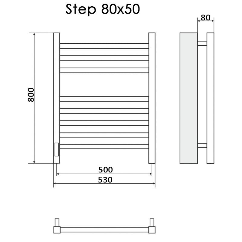 Полотенцесушитель электрический Ника STEP-2 80/50 лев