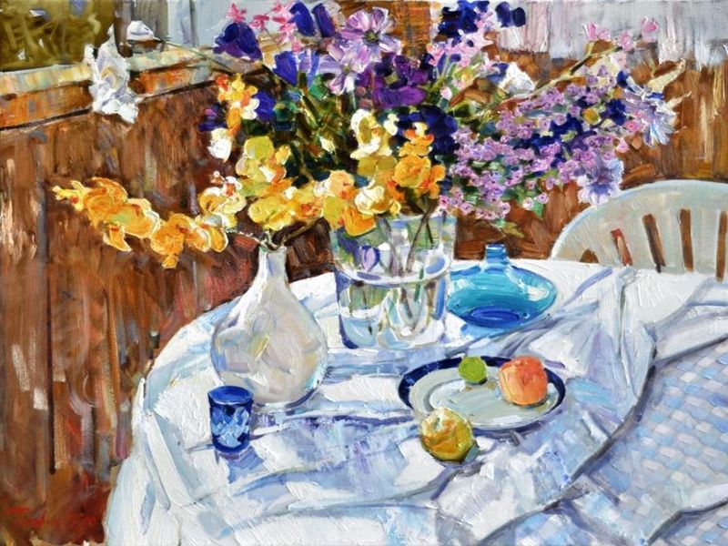 Картина "Натюрморт с орхидеями" Петр Тютрин