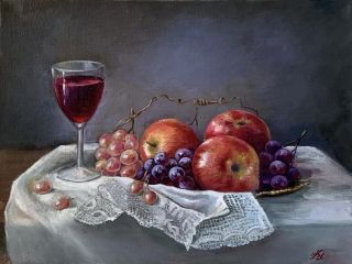 Картина "Вино и фрукты" Когай Жанна