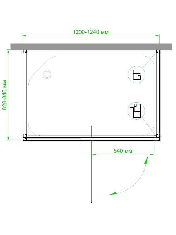 Душевой уголок Royal Bath HV 120x80x185, RB8120HV-C-CH-P фото 2