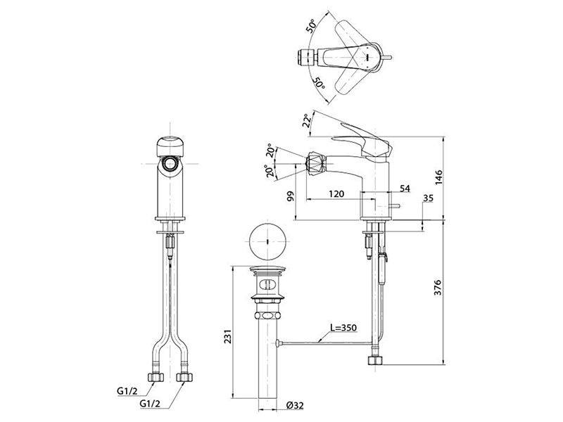 Смеситель для биде Toto GM TRG09301R