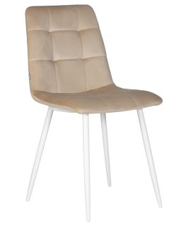 Обеденный стул Dobrin 005 DOBRIN CHILLY, цвет сиденья бежевый Holland 07, цвет основания белый