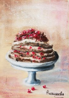 Картина "Малиновый торт" Анастасия Бубнова