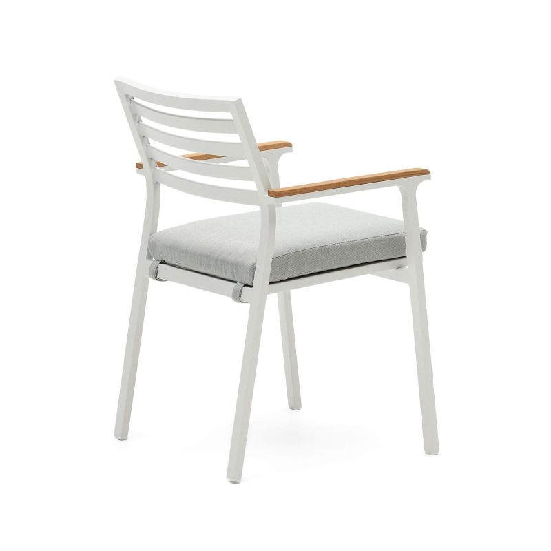 Уличный стул из алюминия в белой отделке и массива тикового дерева Bona  La Forma (ex Julia Grup) BD-2607791