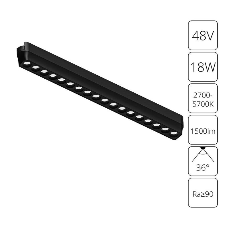 Магнитный трековый светильник Arte Lamp RAPID A2969PL-1BK фото 1