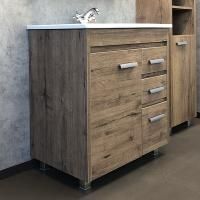 Тумба с раковиной Comforty Марио 00-00004157CF дуб темный 75.5
