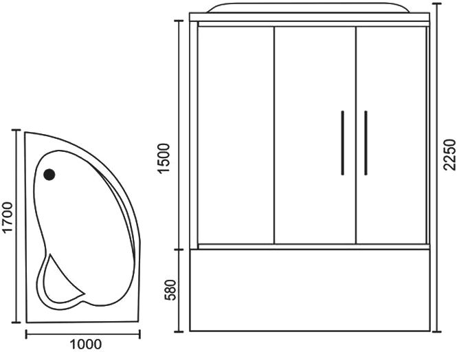 Душевой бокс Royal Bath RB170ALP-T-CH-L 100x170