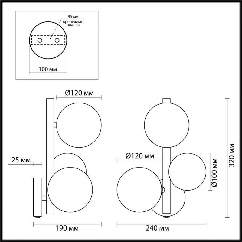 Бра Odeon Light MODERN 4818/3W фото 2