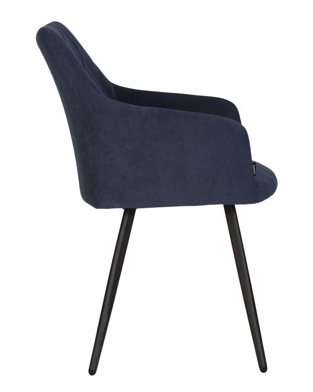 Обеденный стул Dobrin 13-03 DOBRIN ROBY, цвет сиденья Catania Dark Blue велюр, цвет основания черный муар