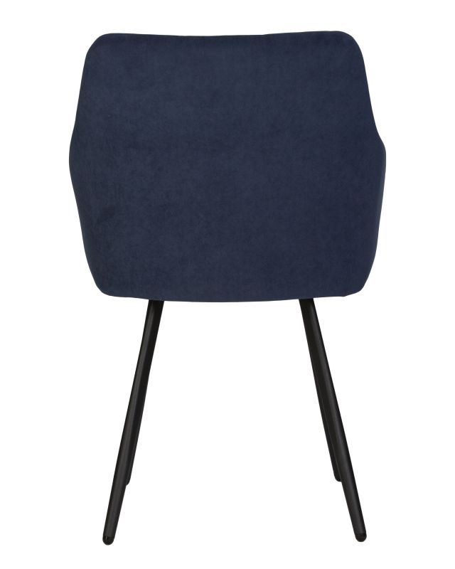 Обеденный стул Dobrin 13-03 DOBRIN ROBY, цвет сиденья Catania Dark Blue велюр, цвет основания черный муар