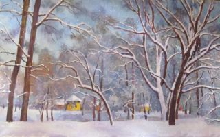 Картина "Голубая зима" Владимир Лаповок