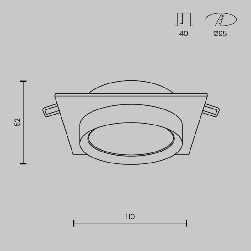 Встраиваемый светильник Maytoni Downlight Hoop DL086-GX53-SQ-WB