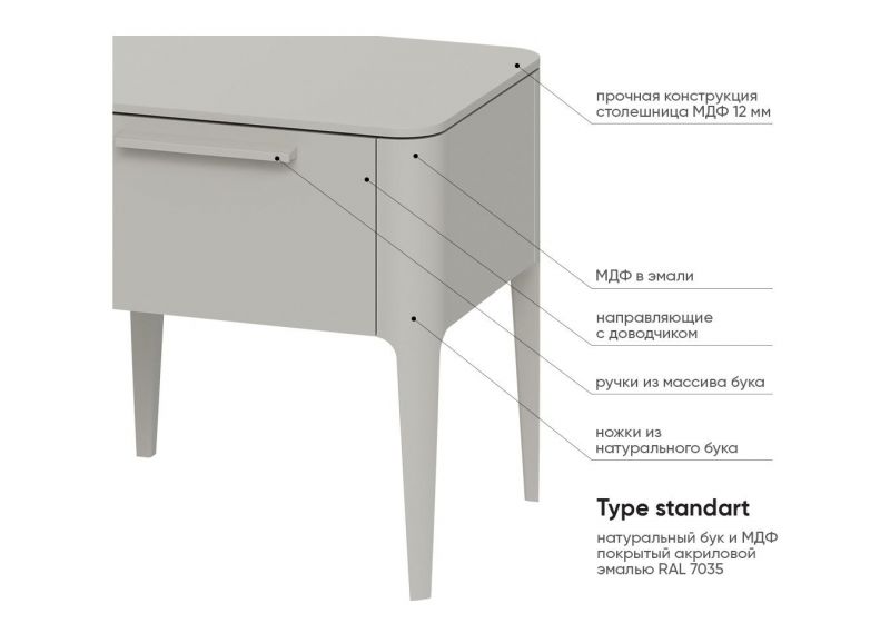 Тумба прикроватная Ellipsefurniture Type TY010304310101 фото 5