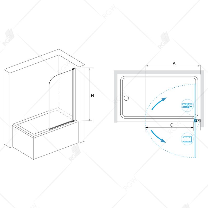 Ограждение на ванну RGW Screens SC-09B 06110907-14 70 см