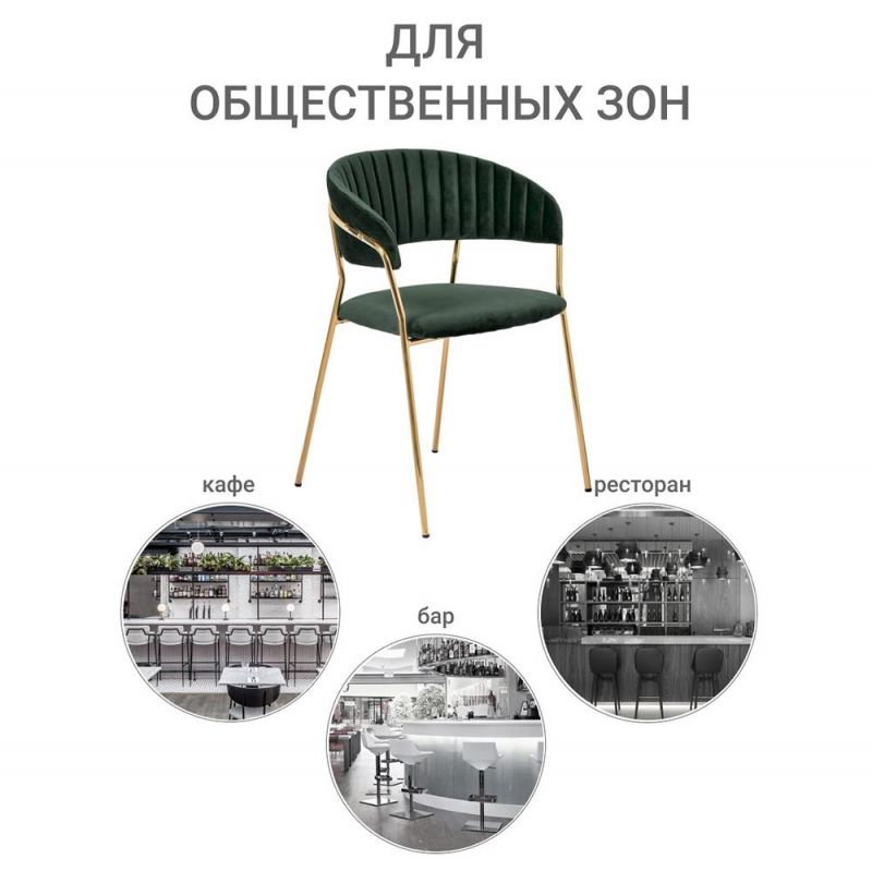 Комплект из 4-х стульев BRADEX Home Turin зеленый с золотыми ножками BD-3072985 фото 4