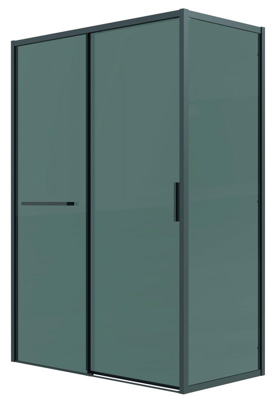 Душевой уголок Grossman Style 120.K33.05.1210.21.10, 120х100 см, профиль черный матовый, стекло тонированное фото 1