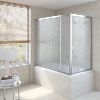 Ограждение на ванну раздвижное Vegas Glass Z2V+ZVF 150x90 08 R05 R, профиль хром, стекло с узором
