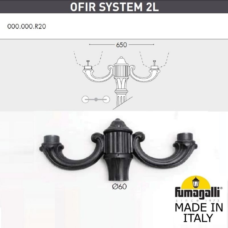 Парковый фонарь Fumagalli GLOBE 300 черный, бежевый G30.205.R20.AYF1R