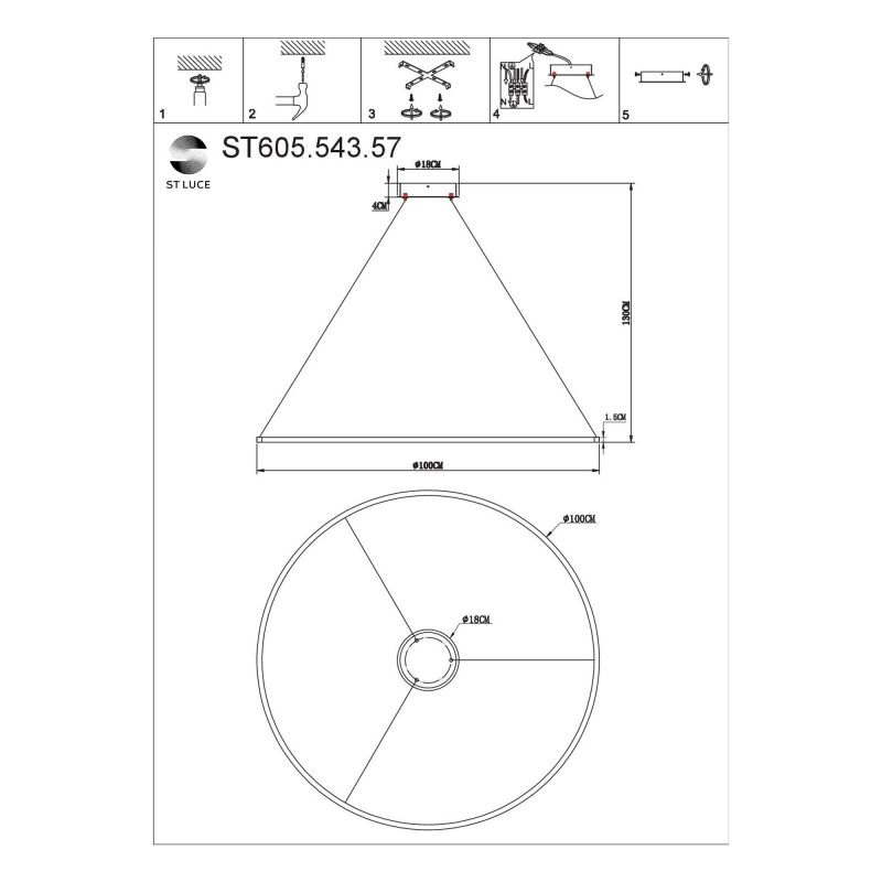 Подвесной светильник ST Luce ST605 DOWN ST605.543.57
