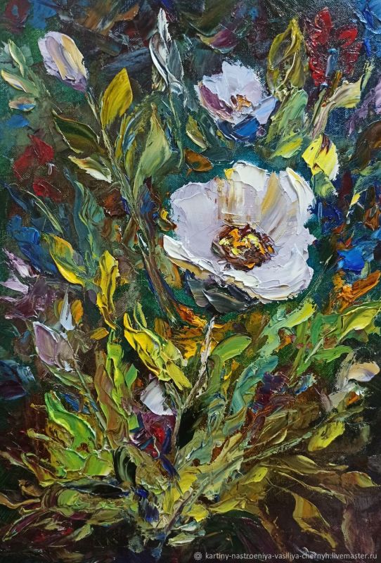 Картина "Белый цветок" Василий Черных