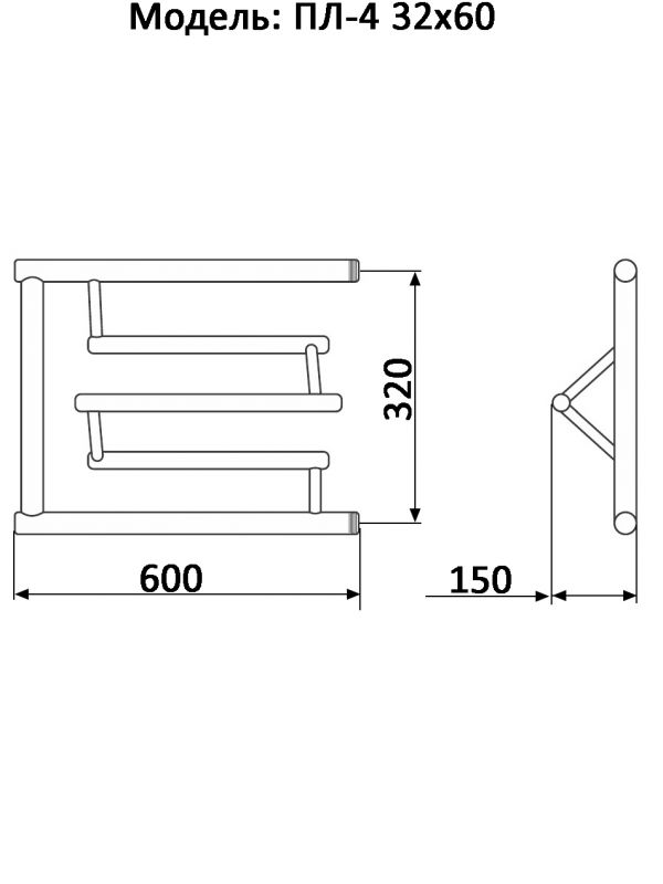 Полотенцесушитель водяной Ника ПЛ 4 32/60