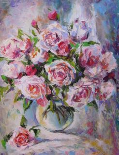 Картина "Нежные розы" 65x50 Светлана Круглова