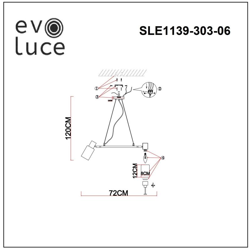 Светильник подвесной Evoluce GESSI SLE1139-303-06