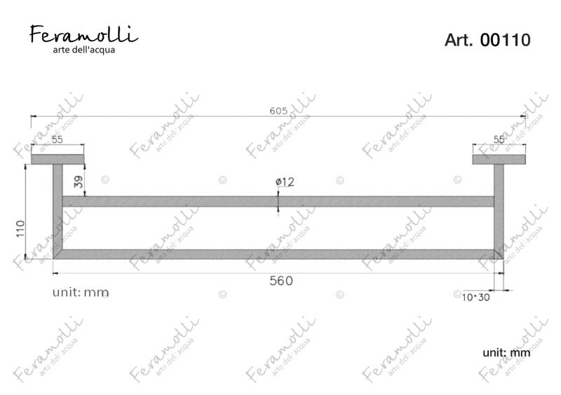 Держатель для полотенец Feramolli Maggiore CL110, хром