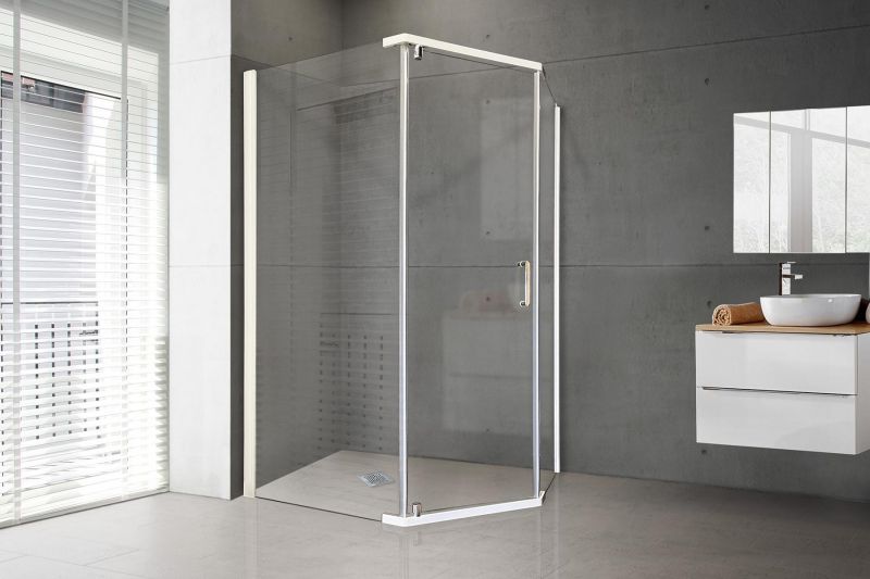 Душевой уголок Royal Bath RB1080TR-T, 80х100 см, профиль белый, стекло прозрачное фото 2