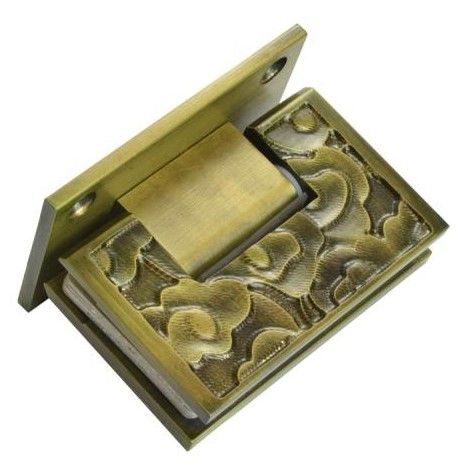 Петля резная душевая Bronze de Luxe 1818 Т-образная (монтаж стена-стекло), бронзовая фото 1