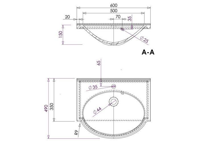 Раковина Aquanet Лайн 164743