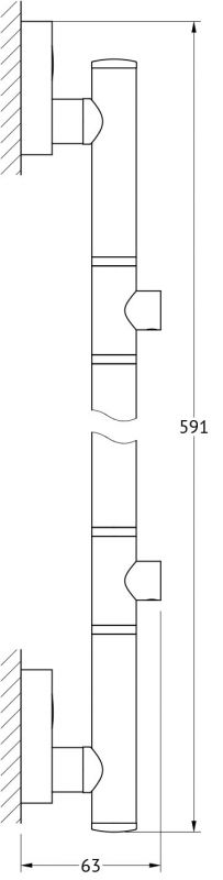 Штанга настенная для 2-х аксессуаров 58 cm FBS Luxia LUX 074