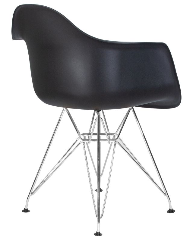 Стул Dobrin 620BPP-LMZL DAW CHROME, цвет сиденья черный, цвет основания хромированная сталь